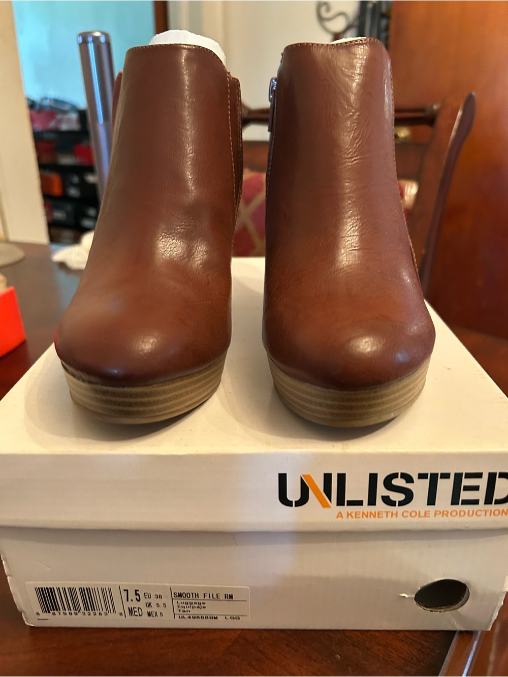 Women’s Unlisted by Kenneth Cole Brown Leather Ankle Booties